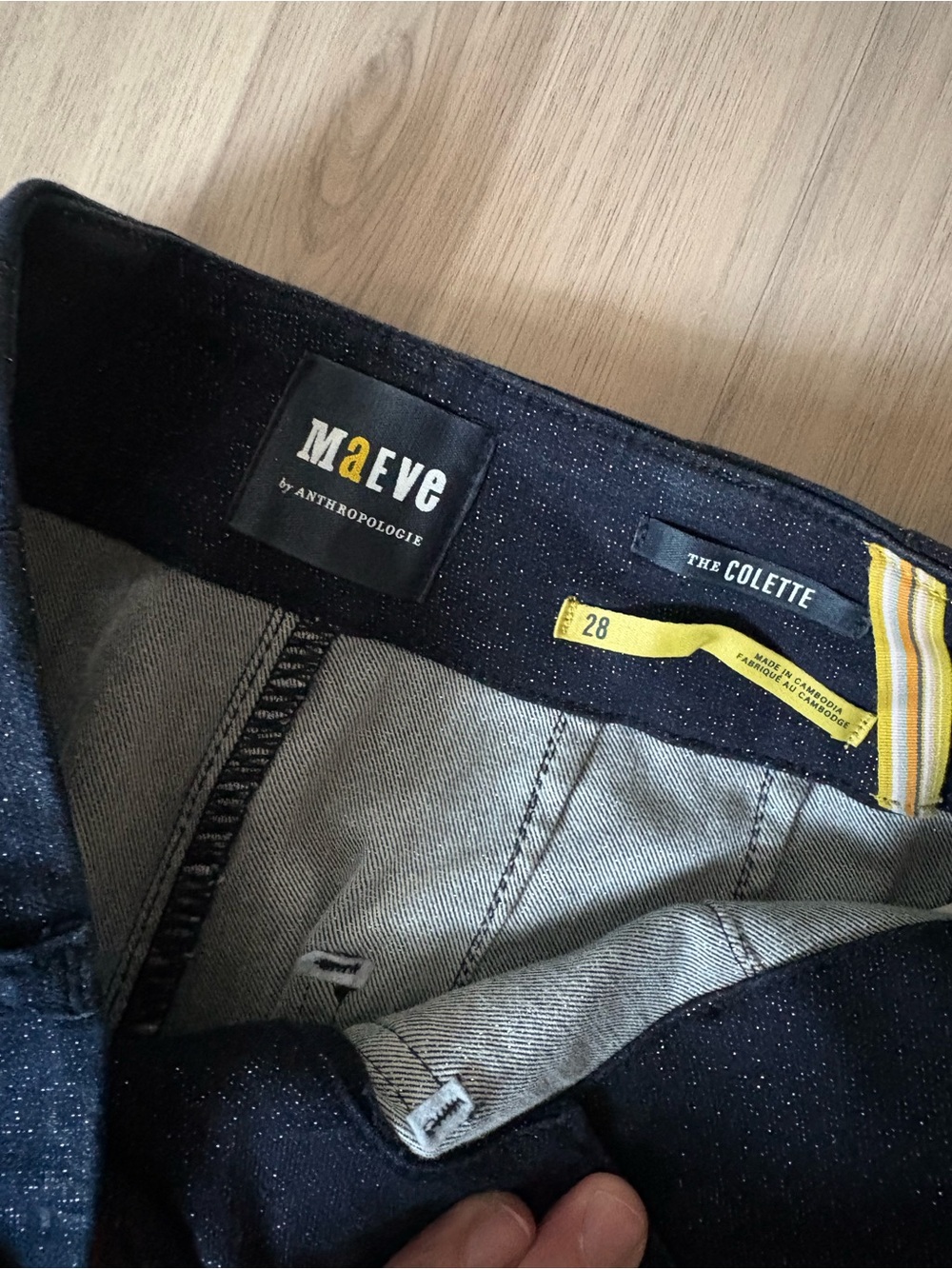 Maeve Colette High-Rise Straight Leg Jeans in dark sparkle - Picture 5 of 5